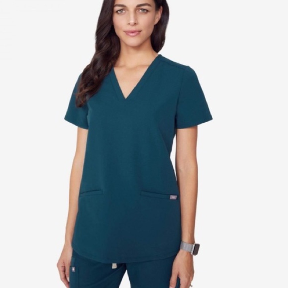 Figs Caribbean Blue Casma Scrub Top XS